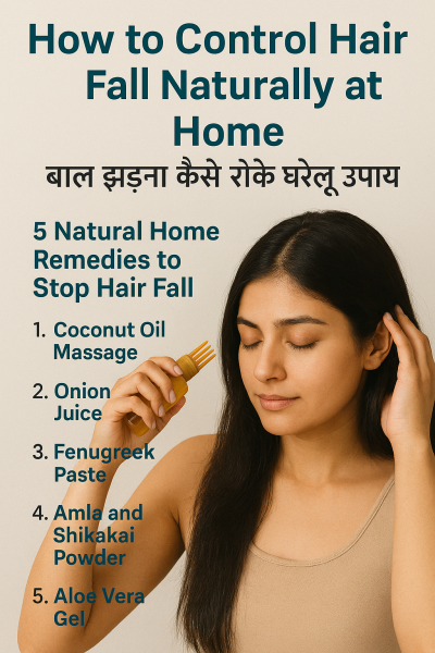 🎯How to Control Hair Fall Naturally at Home: Natural remedies for hair fall