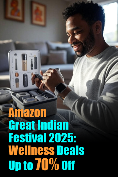 Amazon Great Indian Festival wellness deals 2025 with massagers BP monitors fitness trackers